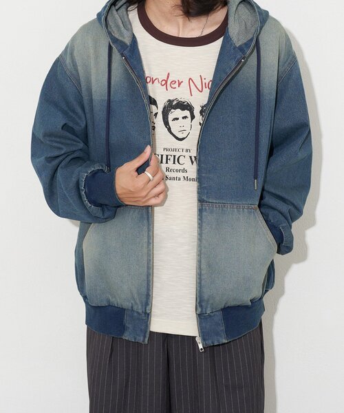 オーバーダイデニムジップパーカー（ブルゾン）｜CIAOPANIC（チャオ