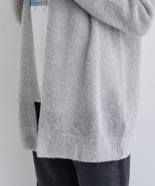 INDIVI（インディヴィ）の「【エアリー素材】ブークレ着流しニットカーディガン（カーディガン/ボレロ・レディース・ナチュラル/チャコールグレー/グレー・38/15 /13/05）」の8枚目の写真