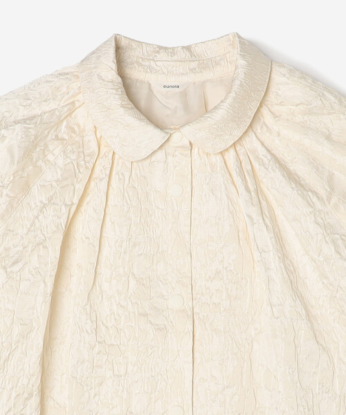 Bshop(ビショップ)の「eunoia | ジャガード ラウンドカラーロングコート WOMEN(その他アウター・レディース・クリーム/ブラック・ONE)」の16枚目の写真