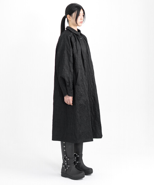 Bshop(ビショップ)の「eunoia | ジャガード ラウンドカラーロングコート WOMEN(その他アウター・レディース・クリーム/ブラック・ONE)」の7枚目の写真