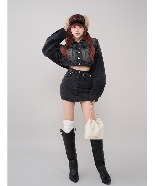 ウエスタンヨークショートデニムジャケット（デニムジャケット