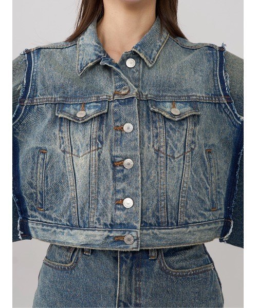 ウエスタンヨークショートデニムジャケット（デニムジャケット