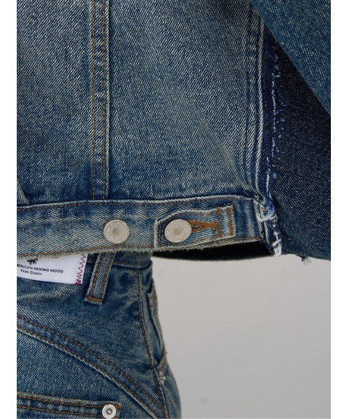 Darich ダーリッチ　ライトブルー クロップドデニムジャケット ウエスタンヨークショートデニムジャケット（デニムジャケット