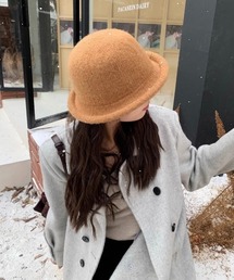 【OKUOKU　0909】ウール混ふんわりクロッシェハット oku-bosi-37