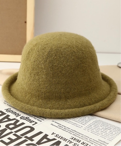 Burner（バーナー）の「【OKUOKU　0909】ウール混ふんわりクロッシェハット oku-bosi-37（ハット・レディース・チャコール/オレンジ/グリーン/レッド/キャメル/ブラック/ワイン/グレー・FREE）」の5枚目の写真