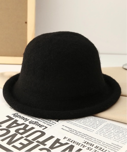 Burner（バーナー）の「【OKUOKU　0909】ウール混ふんわりクロッシェハット oku-bosi-37（ハット・レディース・チャコール/オレンジ/グリーン/レッド/キャメル/ブラック/ワイン/グレー・FREE）」の2枚目の写真