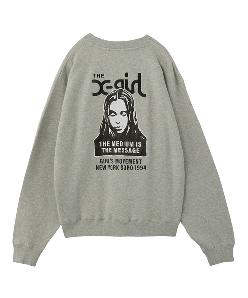 FACE PATCH AND LOGO CREWNECK SWEAT TOP（スウェット）｜X-girl