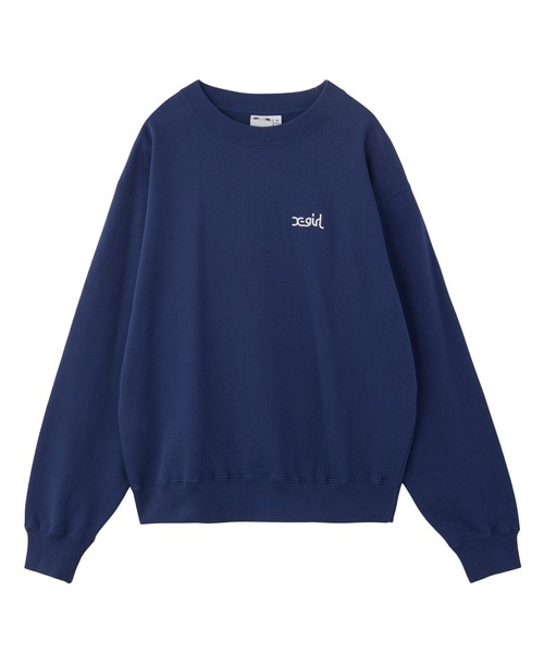 X-girl（エックスガール）の「FACE PATCH AND LOGO CREWNECK SWEAT TOP