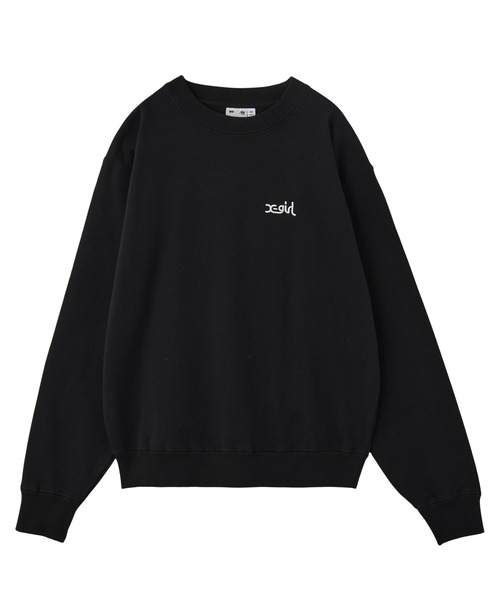 X-girl（エックスガール）の「FACE PATCH AND LOGO CREWNECK SWEAT TOP