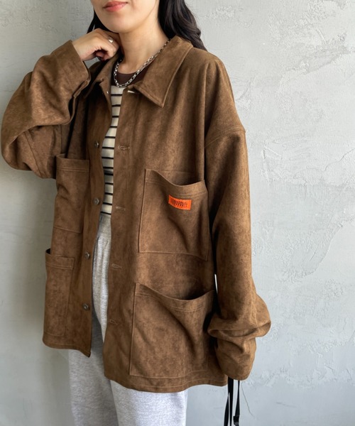 UNIVERSAL OVERALL（ユニバーサルオーバーオール）の「[UNIVERSAL OVERALL/ユニバーサルオーバーオール] 別注 カバーオールジャケット（ミリタリージャケット・レディース・ワンウォッシュ/チャコールグレー/ブラック/ブラウン・M/L）」の3枚目の写真