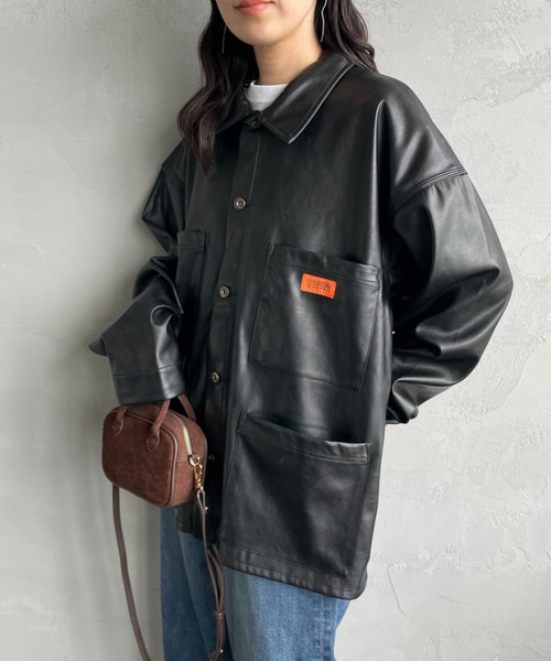 UNIVERSAL OVERALL（ユニバーサルオーバーオール）の「[UNIVERSAL OVERALL/ユニバーサルオーバーオール] 別注 カバーオールジャケット（ミリタリージャケット・レディース・ワンウォッシュ/チャコールグレー/ブラック/ブラウン・M/L）」の13枚目の写真