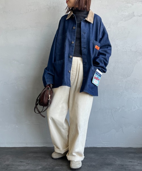 UNIVERSAL OVERALL（ユニバーサルオーバーオール）の「[UNIVERSAL OVERALL/ユニバーサルオーバーオール] 別注 カバーオールジャケット（ミリタリージャケット・レディース・ワンウォッシュ/チャコールグレー/ブラック/ブラウン・M/L）」の10枚目の写真