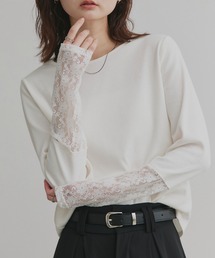 ad thie（アドティエ）の「袖切替ラメシアー レース アソートトップス（Tシャツ/カットソー）」