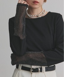 ad thie（アドティエ）の「袖切替ラメシアー レース アソートトップス（Tシャツ/カットソー）」