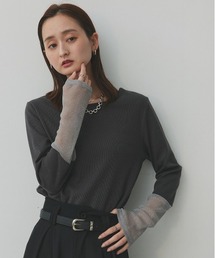 ad thie（アドティエ）の「袖切替ラメシアー レース アソートトップス（Tシャツ/カットソー）」