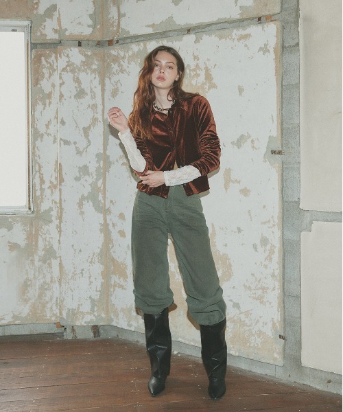 ad thie（アドティエ）の「袖切替ラメシアー レース アソートトップス（Tシャツ/カットソー・レディース・ブラック系2/ホワイト系2/グレー系2/ブラウン系2/カーキ系2/ベージュ系2/ホワイト系1/ブラウン系1/ベージュ系1/ブラック系1/グレー系1/カーキ系1/ホワイト系3/ブラック系3/ピンク系/ブルー系・MEDIUM/LARGE/LL）」の18枚目の写真