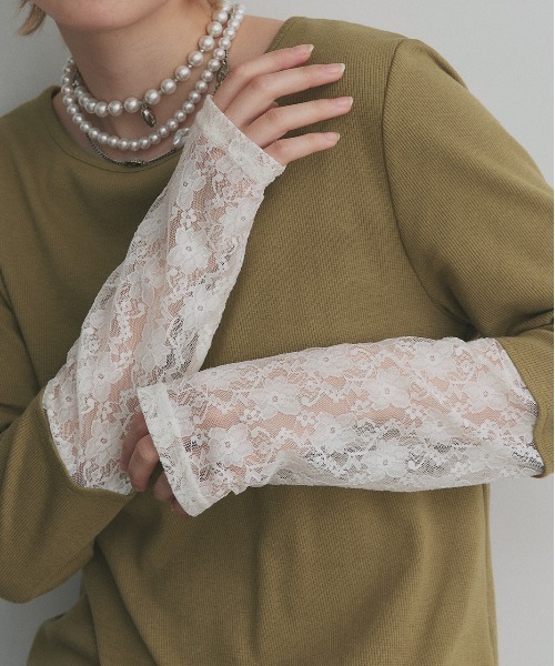 ad thie（アドティエ）の「袖切替ラメシアー レース アソートトップス（Tシャツ/カットソー・レディース・ブラック系2/ホワイト系2/グレー系2/ブラウン系2/カーキ系2/ベージュ系2/ホワイト系1/ブラウン系1/ベージュ系1/ブラック系1/グレー系1/カーキ系1/ホワイト系3/ブラック系3/ピンク系/ブルー系・MEDIUM/LARGE/LL）」の22枚目の写真