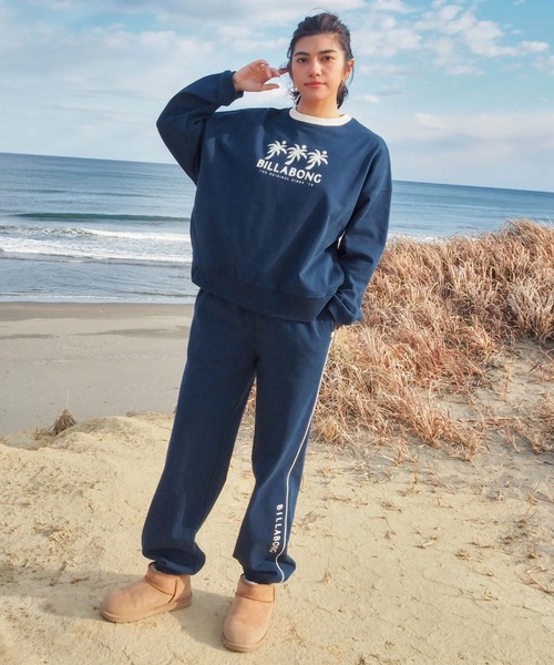 BILLABONG(ビラボン)の「BILLABONG レディース 【SURF CAMP】TRIPLE PALMS SWEAT L セットアップボトムス 【2025年秋冬モデル】/ビラボンセットアップ対応ウエストゴムサイドラインスウェットパンツ(スウェットパンツ・レディース・ネイビー/アイボリー・LARGE/MEDIUM)」の18枚目の写真