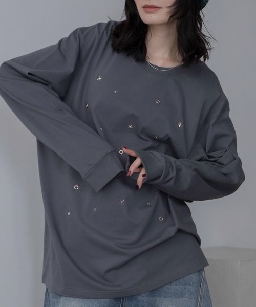 ランダムスタッツロングTシャツ/ユニセックス/新色追加（Tシャツ