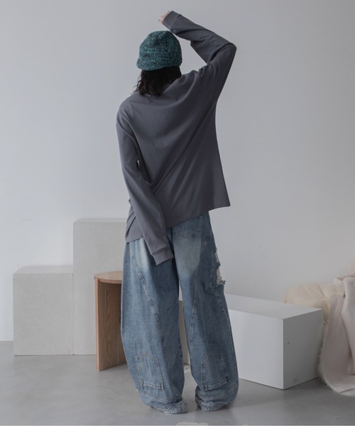 VACANCY(ヴァカンシー)の「ランダムスタッツロングTシャツ/ユニセックス/新色追加(Tシャツ/カットソー・レディース・ホワイト/チャコールグレー/ブラック・FREE)」の15枚目の写真
