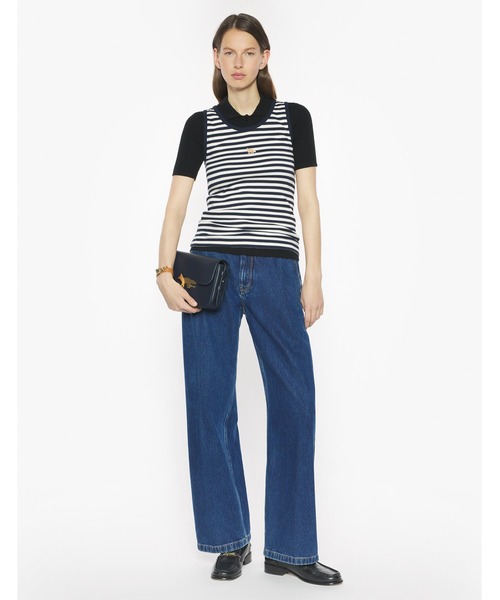 Maison Kitsune（メゾンキツネ）の「BABY FOX STRIPED TANK TOP（タンクトップ・レディース・ネイビー・L/M/S/XS）」の3枚目の写真
