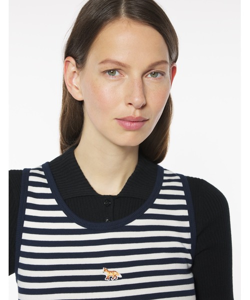 Maison Kitsune（メゾンキツネ）の「BABY FOX STRIPED TANK TOP（タンクトップ・レディース・ネイビー・L/M/S/XS）」の5枚目の写真