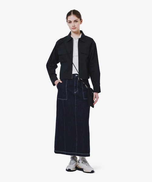 LACOSTE(ラコステ)の「ベイカーデニムスカート(デニムスカート・レディース・ブラック/ネイビー・34/36/38/40)」の10枚目の写真