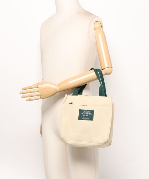 Burner(バーナー)の「【OKUOKU 0909】キャンバス ミニトートランチバッグ oku-bag-20-13【RBT】(トートバッグ・レディース・ホワイト/グリーン/ブラック・FREE)」の10枚目の写真