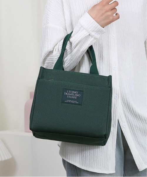Burner(バーナー)の「【OKUOKU 0909】キャンバス ミニトートランチバッグ oku-bag-20-13【RBT】(トートバッグ・レディース・ホワイト/グリーン/ブラック・FREE)」の3枚目の写真