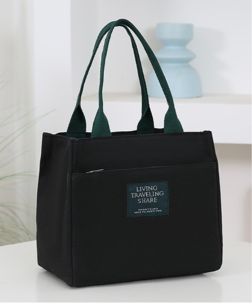 Burner(バーナー)の「【OKUOKU 0909】キャンバス ミニトートランチバッグ oku-bag-20-13【RBT】(トートバッグ・レディース・ホワイト/グリーン/ブラック・FREE)」の8枚目の写真