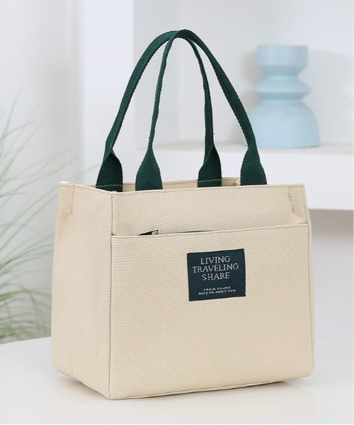 Burner(バーナー)の「【OKUOKU 0909】キャンバス ミニトートランチバッグ oku-bag-20-13【RBT】(トートバッグ・レディース・ホワイト/グリーン/ブラック・FREE)」の7枚目の写真