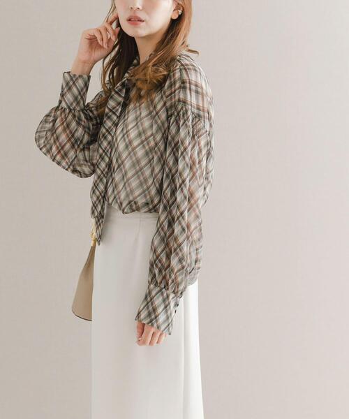 URBAN RESEARCH ROSSO WOMEN(アーバンリサーチ ロッソ)の「チェックボウタイボリュームブラウス(シャツ/ブラウス・レディース・ブラック系その他/ブラウン系その他・FREE)」の5枚目の写真