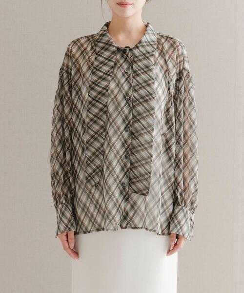 URBAN RESEARCH ROSSO WOMEN(アーバンリサーチ ロッソ)の「チェックボウタイボリュームブラウス(シャツ/ブラウス・レディース・ブラック系その他/ブラウン系その他・FREE)」の7枚目の写真