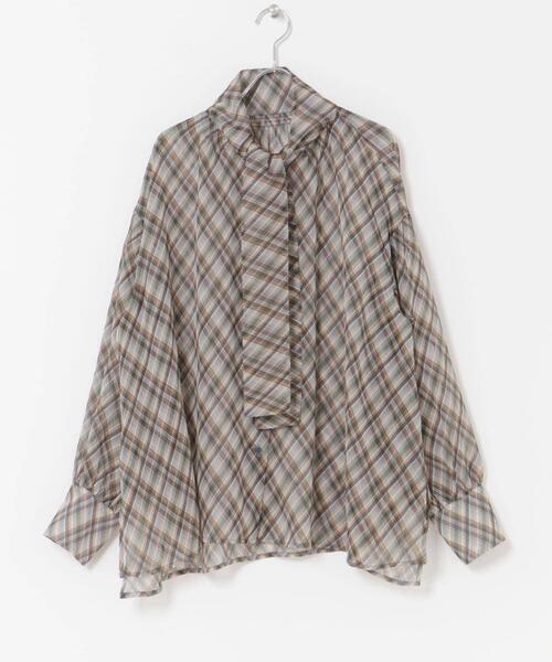 URBAN RESEARCH ROSSO WOMEN(アーバンリサーチ ロッソ)の「チェックボウタイボリュームブラウス(シャツ/ブラウス・レディース・ブラック系その他/ブラウン系その他・FREE)」の13枚目の写真