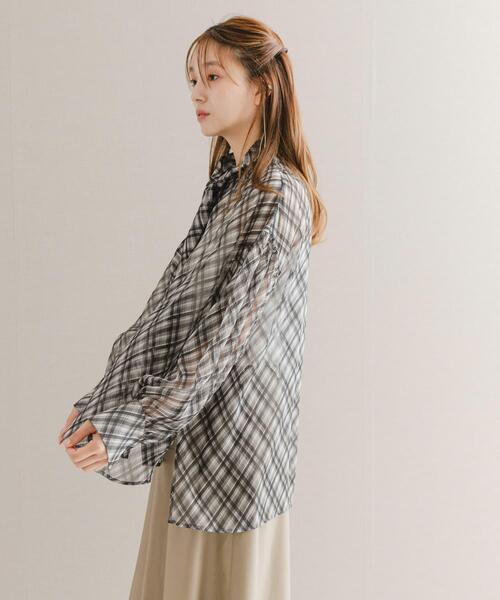 URBAN RESEARCH ROSSO WOMEN(アーバンリサーチ ロッソ)の「チェックボウタイボリュームブラウス(シャツ/ブラウス・レディース・ブラック系その他/ブラウン系その他・FREE)」の20枚目の写真