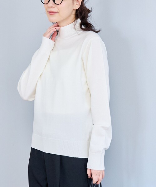 セール】モチモチ天竺 ウォッシャブルハイネックニット【インフル