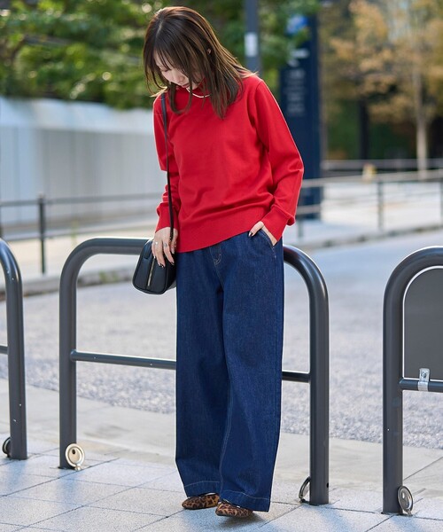 セール】モチモチ天竺 ウォッシャブルハイネックニット【インフル