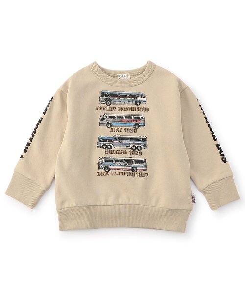 F.O.KIDS（エフオーキッズ）の「【ジュニア対応】BUS　ART　トレーナー（スウェット・キッズ・チャコール/オフホワイト/ベージュ・140/90/100/110/120/130/80）」の3枚目の写真