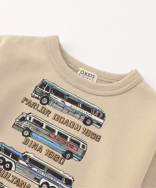 F.O.KIDS（エフオーキッズ）の「【ジュニア対応】BUS　ART　トレーナー（スウェット・キッズ・チャコール/オフホワイト/ベージュ・140/90/100/110/120/130/80）」の9枚目の写真