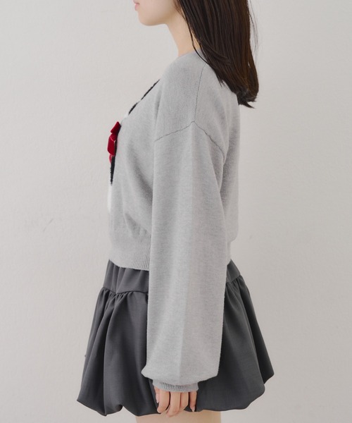 continuer de NICE CLAUP(コンティニューデナイスクラップ)の「ネコ&イヌアソートニット(ニット/セーター・レディース・トップグレー/ネイビー/サックスブルー/ボルドー/グレー/ブルー系その他/ピンク/アイボリー・FREE)」の14枚目の写真