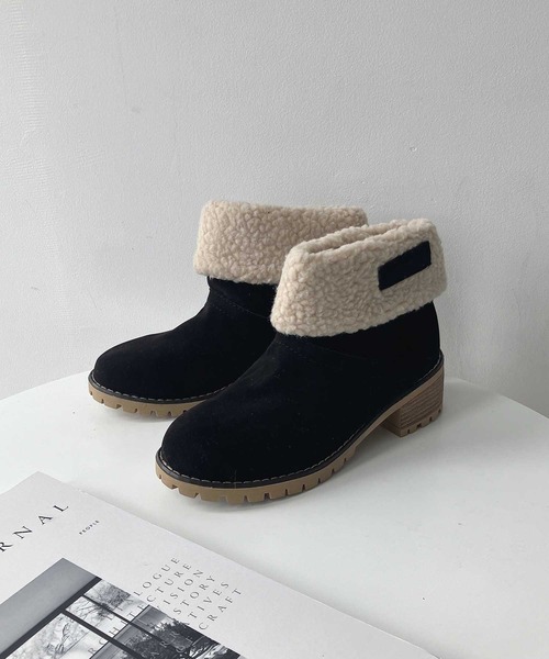 AS KNOW AS plus(アズノゥアズプラス)の「ボア切替えムートンブーツ(ブーツ・レディース・ブラック/ブラウン・L/M)」の8枚目の写真