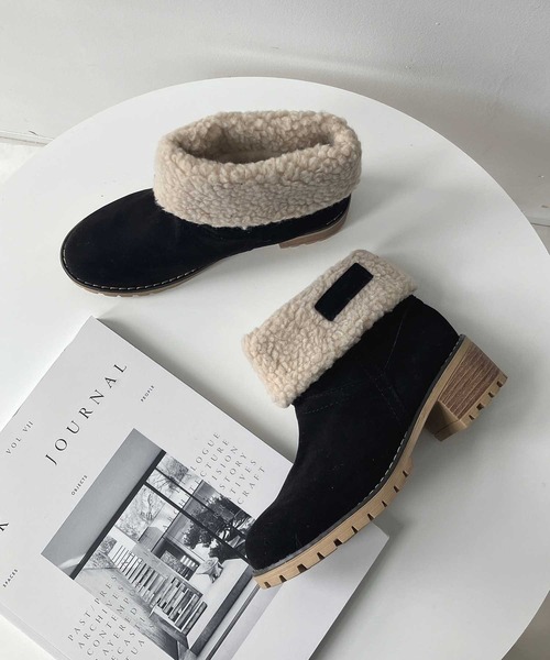 AS KNOW AS plus(アズノゥアズプラス)の「ボア切替えムートンブーツ(ブーツ・レディース・ブラック/ブラウン・L/M)」の9枚目の写真