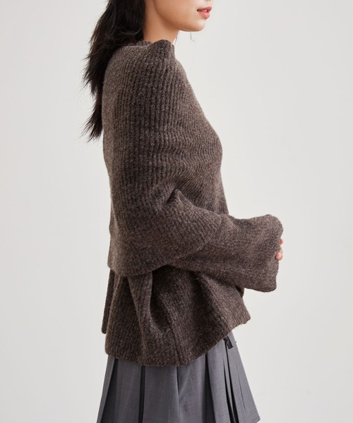 Lace Ladies（レースレディース）の「【2点セット】ウールタッチ ケープ レイヤード ニット プルオーバー（ニット/セーター・レディース・アイボリー/グレイッシュベージュ/グレー/ブラウン・FREE）」の9枚目の写真