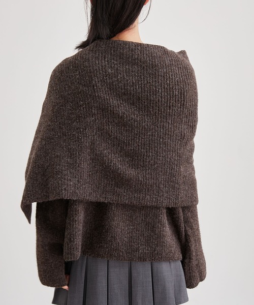 Lace Ladies（レースレディース）の「【2点セット】ウールタッチ ケープ レイヤード ニット プルオーバー（ニット/セーター・レディース・アイボリー/グレイッシュベージュ/グレー/ブラウン・FREE）」の10枚目の写真