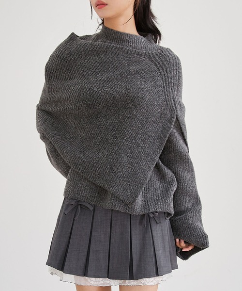 Lace Ladies（レースレディース）の「【2点セット】ウールタッチ ケープ レイヤード ニット プルオーバー（ニット/セーター・レディース・アイボリー/グレイッシュベージュ/グレー/ブラウン・FREE）」の16枚目の写真