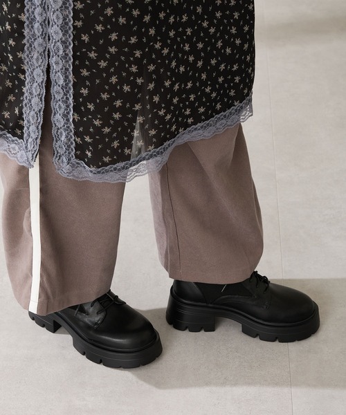 ORiental TRaffic（オリエンタルトラフィック）の「厚底 ニット ソックス レースアップ ブーツ /51404（ブーツ・レディース・ブラック/ブラウン・S/M/L/LL/3L/SS）」の9枚目の写真