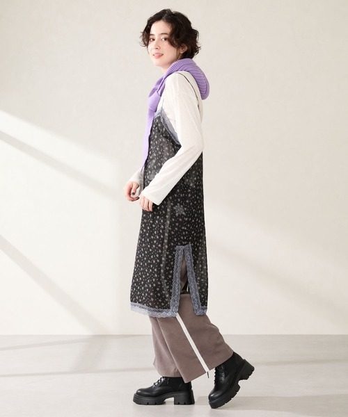 ORiental TRaffic（オリエンタルトラフィック）の「厚底 ニット ソックス レースアップ ブーツ /51404（ブーツ・レディース・ブラック/ブラウン・S/M/L/LL/3L/SS）」の14枚目の写真