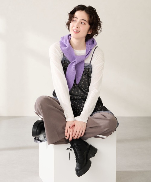 ORiental TRaffic（オリエンタルトラフィック）の「厚底 ニット ソックス レースアップ ブーツ /51404（ブーツ・レディース・ブラック/ブラウン・S/M/L/LL/3L/SS）」の10枚目の写真