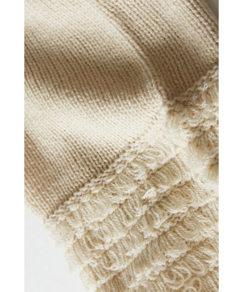 ARVELLIA(アルベリア)の「FRINGE COLLAR KNIT SWEATER(ニット/セーター・レディース・ブラック/アイボリー/グレー・M)」の13枚目の写真