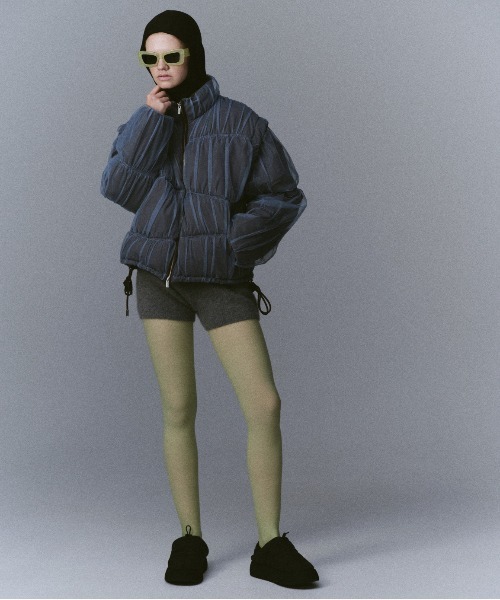 Wave Shirring Tulle Puffer Jacket / ウェーブシャーリングチュール